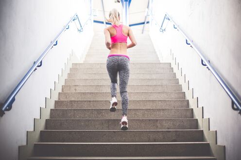Climbing stairs is a great way to get rid of excess weight. 